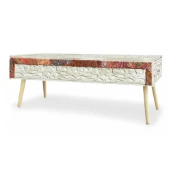 Bout de Lit Jadida Blanc et Tissu