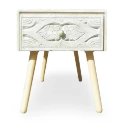 Bout de Lit Jadida Blanc et Tissu