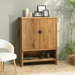Buffet 2 portes 1 niche bois pin recyclé SANDY