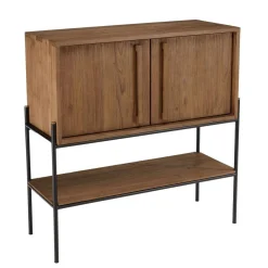 Buffet 2 portes 1 niche en bois de teck recyclé naturel