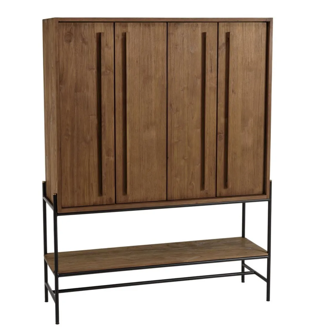 Buffet 4 portes 1 niche en bois de teck recyclé