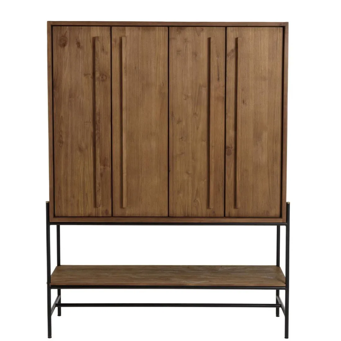 Buffet 4 portes 1 niche en bois de teck recyclé