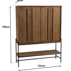 Buffet 4 portes 1 niche en bois de teck recyclé