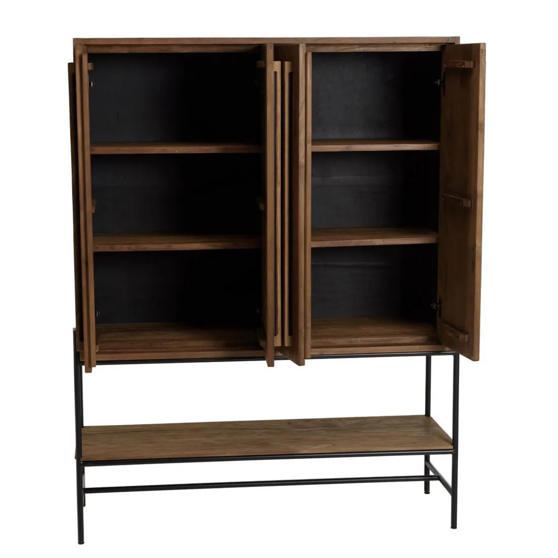 Buffet 4 portes 1 niche en bois de teck recyclé