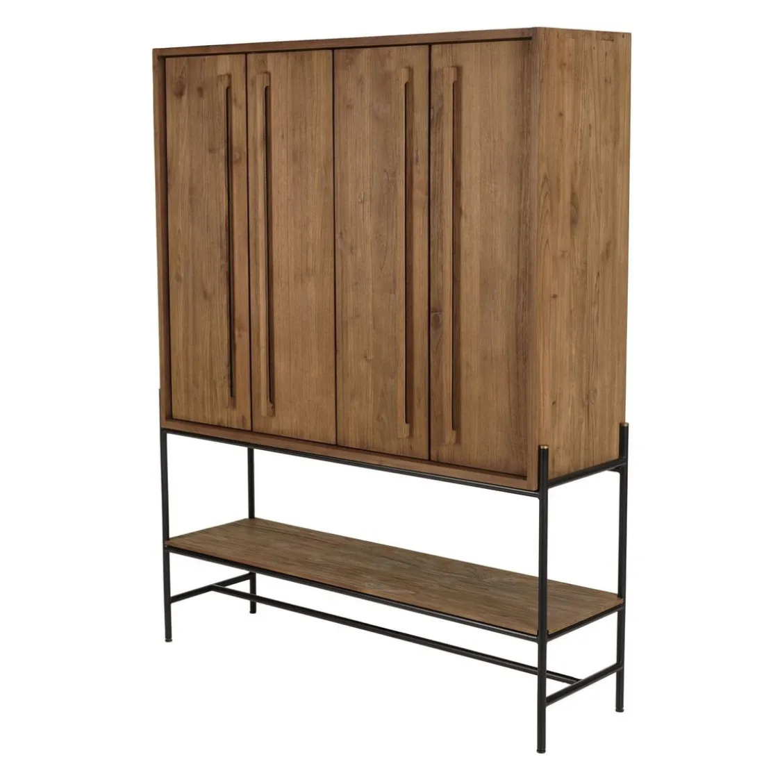 Buffet 4 portes 1 niche en bois de teck recyclé