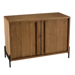 Buffet 2 portes, 1 étagère en bois de teck recyclé
