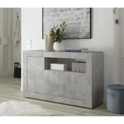Buffet 3 portes battantes URBINO gris ciment