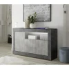 Buffet 3 portes battantes URBINO oxyde et cement