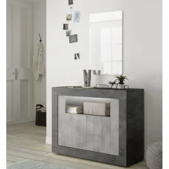 Buffet 2 portes battantes URBINO oxyde et cement