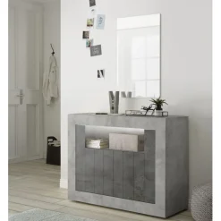 Buffet 2 portes battantes URBINO cément et oxyde
