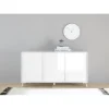 Buffet 3 portes blanc lacqué brillant