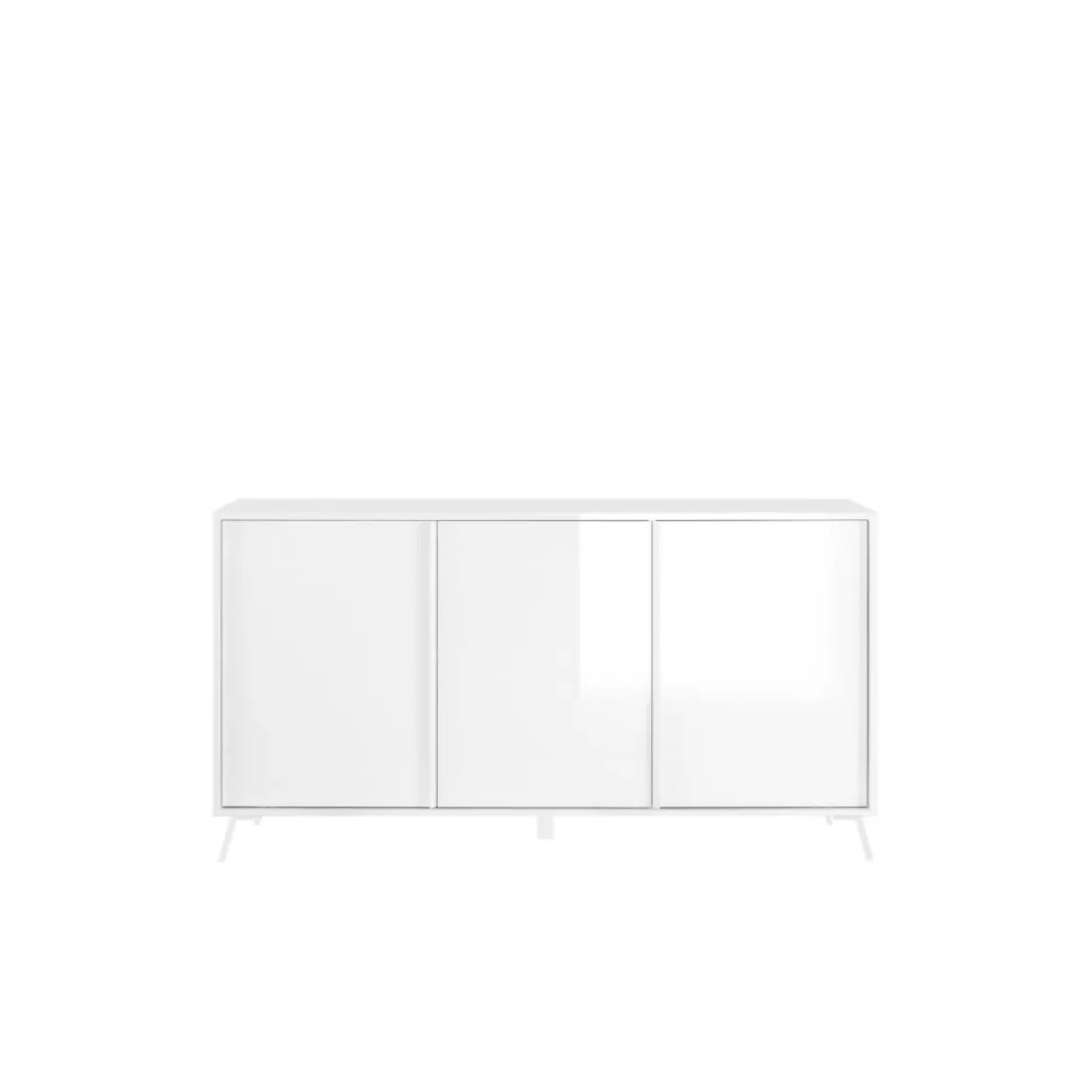 Buffet 3 portes blanc lacqué brillant