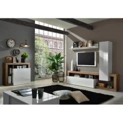 Buffet 2 portes blanc lacqué brillant