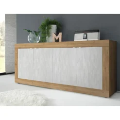 Buffet 4 portes chene cadiz blanche