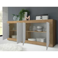 Buffet 4 portes chene cadiz blanche