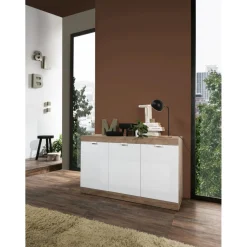 Buffet 3 portes chene cadiz blanc