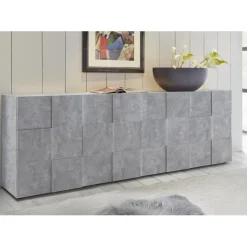 Buffet 4 portes en bois DAMA décor beton