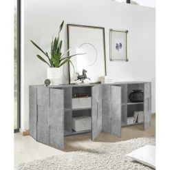 Buffet 4 portes en bois DAMA décor beton