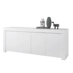 Buffet 4 portes en bois FIRENZE blanc opaque