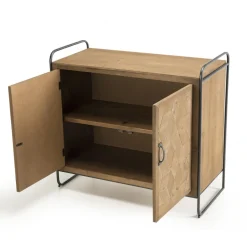 Buffet 2 portes en Sapin pieds métal - ZELYA
