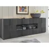 Buffet 2 portes et 4 tiroirs DAMA laqué anthracite brillant