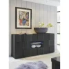 Buffet 2 portes et 2 tiroirs DAMA laqué anthracite brillant