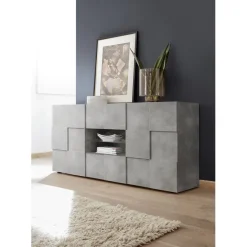 Buffet 2 portes et 2 tiroirs DAMA décor beton