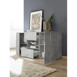 Buffet 2 portes et 2 tiroirs DAMA décor beton