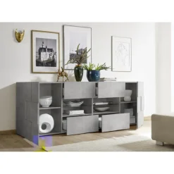 Buffet 2 portes et 4 tiroirs DAMA décor beton
