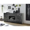 Buffet 2 portes et 2 tiroirs PRISMA laqué anthracite brillant