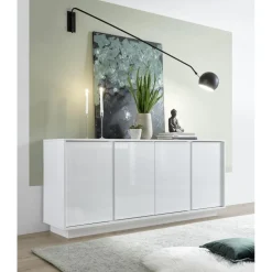 Buffet 4 portes ICE laqué blanc brillant
