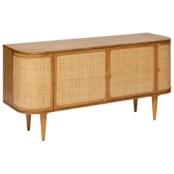 Buffet 4 portes Kisco hévéa Rotin