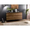 Buffet 3 Portes MADISON Bois Teck Recyclé Métal Et Pieds Métal