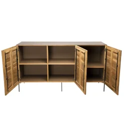 Buffet 3 Portes MADISON Bois Teck Recyclé Métal Et Pieds Métal