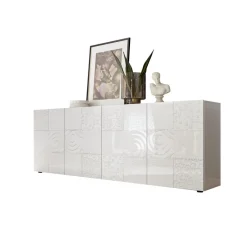 Buffet 4 portes MIRO laqué blanc brillant