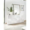 Buffet 3 portes MIRO laqué blanc brillant