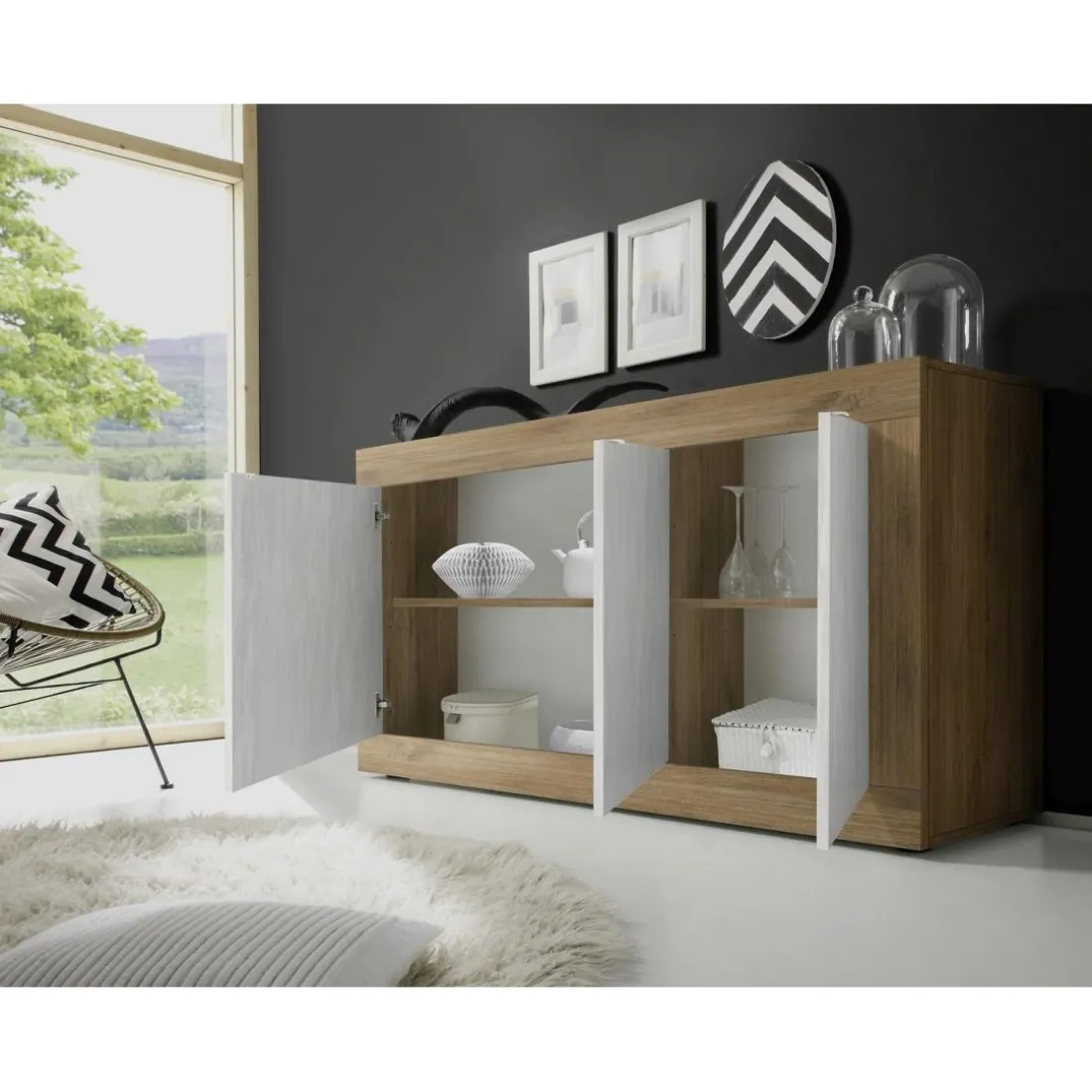 Buffet 3 portes panneaux de particules de première qualité