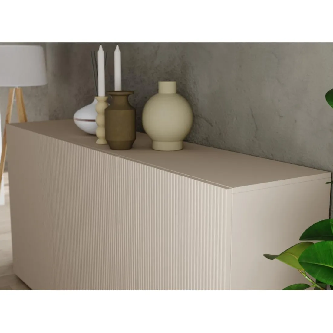 Buffet 3 portes Panneaux de particules de première qualité Portes en MDF