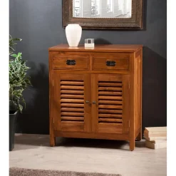 Buffet 2 Portes Persiennes 2 Tiroirs Bois Teck - AYAN