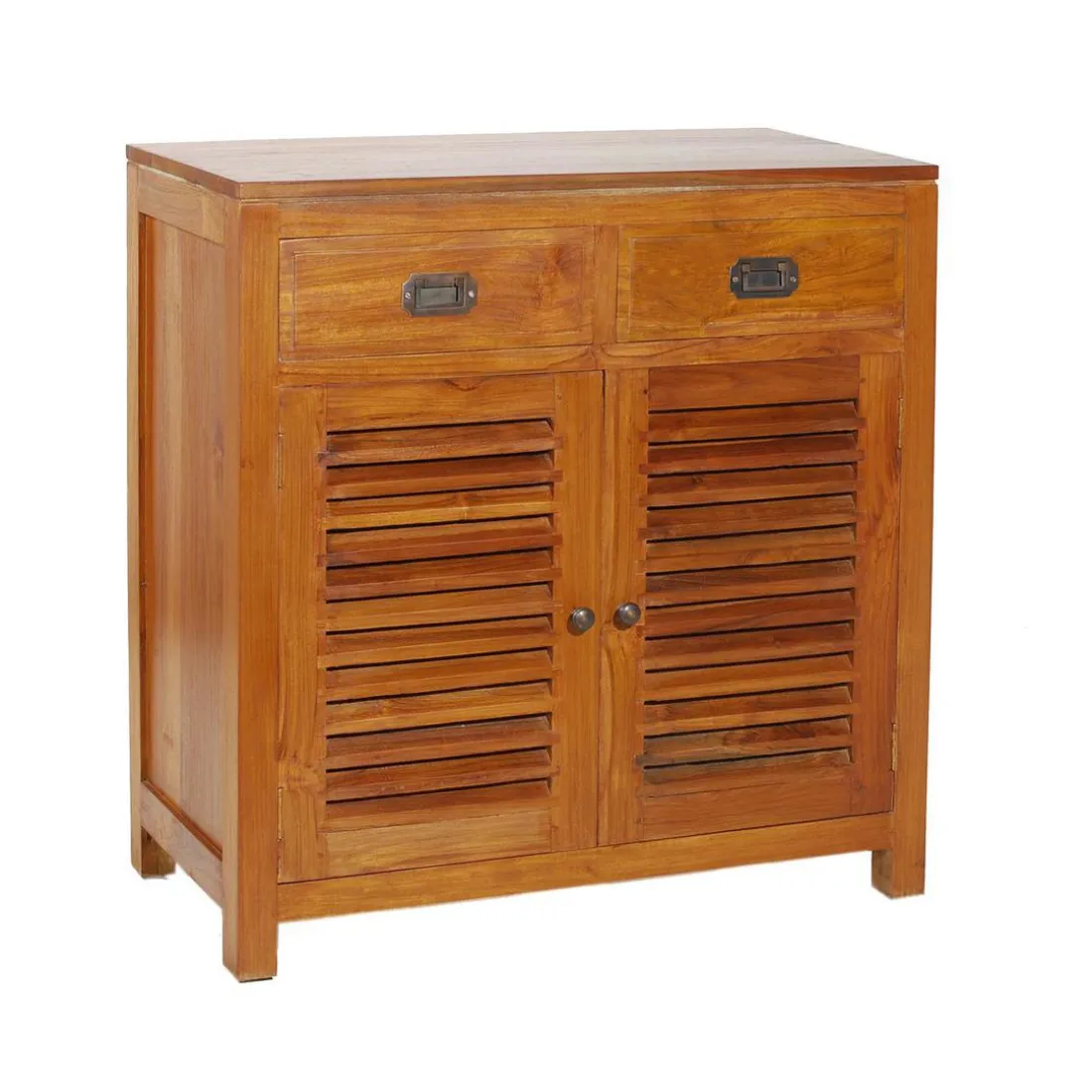 Buffet 2 Portes Persiennes 2 Tiroirs Bois Teck - AYAN