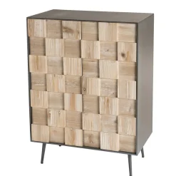 Buffet 2 portes Sapin et pieds métal CARLA