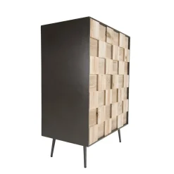 Buffet 2 portes Sapin et pieds métal CARLA