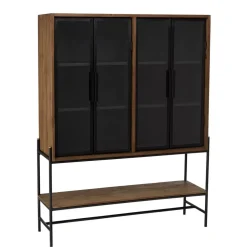 Buffet 4 portes vitrées 6 étagères 1 niche