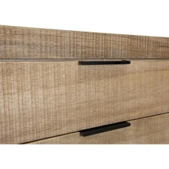 Buffet 3 tiroirs 1 porte teck et pieds métal CARLA