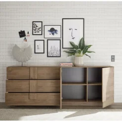 Buffet 3 tiroirs 2 portes chene mercure
