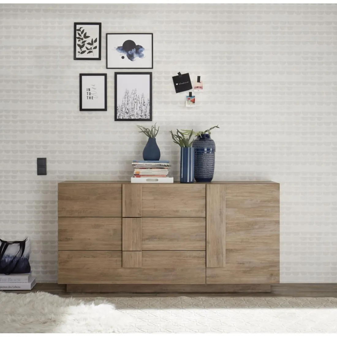 Buffet 3 tiroirs1 porte en panneaux de particules