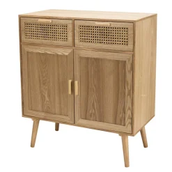 Buffet couleur naturel 2 tiroirs cannage 2 portes - RODRIGO
