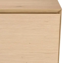 Buffet couleur naturelle 4 portes 6 étagères pieds métal noir MAXENDRE