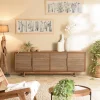 Buffet en bois de teck recyclé naturel 4 portes