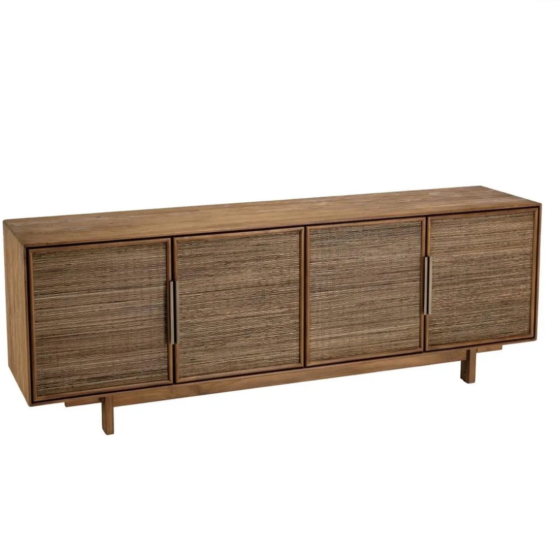 Buffet en bois de teck recyclé naturel 4 portes